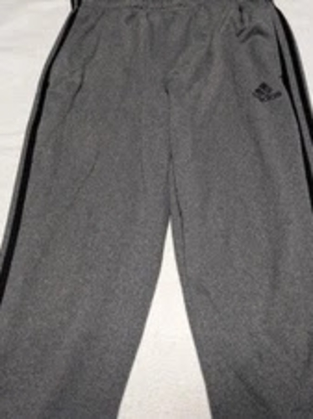 Adidas Tricot Joggers Mens Large Side Stripes Ankle Cuffs Drawstring Gray + Blac - Picture 6 of 15